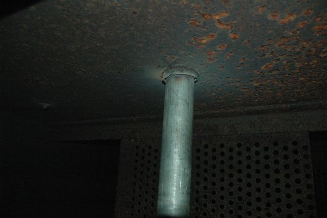 The completed welding inside the tender of 15F 3117. The rotten pipework for the water overflow and vacuum pipe housing had to be replaced. John Dadford, as ever, with his perfect welds.