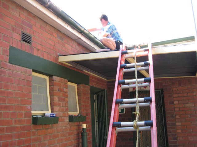 Painting the roof