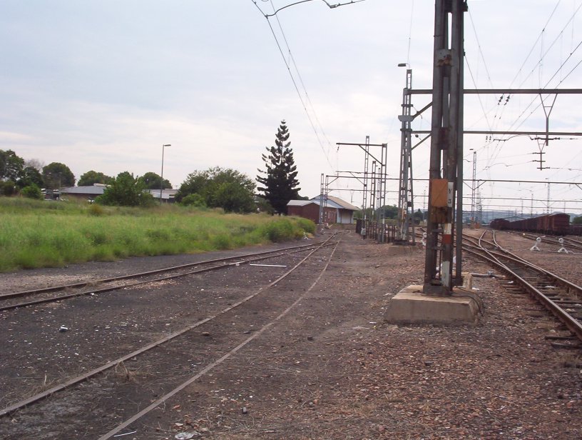 From the eastern end of the yard. Our goods shed and office building are dead centre<br /><br />Photo by Mike Haslam