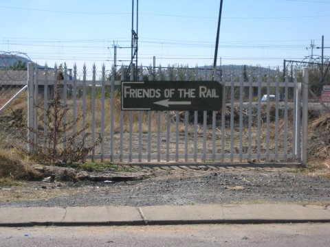 The main gate is not yet in use, but a sign tells you which way to go