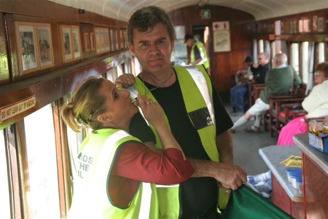 Bev blows Steve's whistle - and doesn't he love it!
