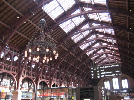 Wooden roof in booking hall