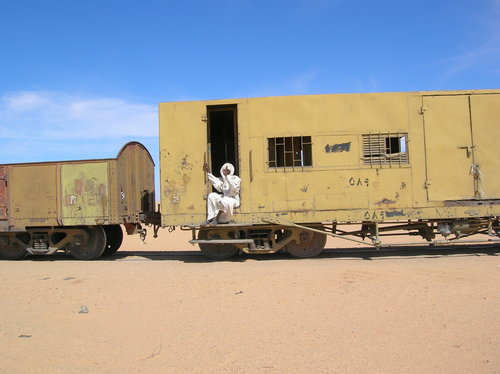 Train in the Nubian desert
