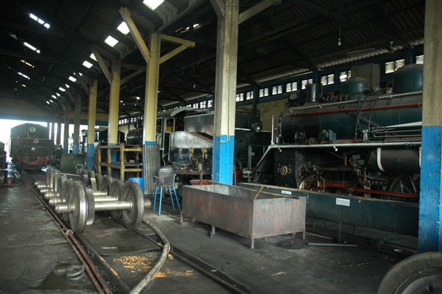 The two C56 classes on the right at the rear of the depot, looking to the shed entrance