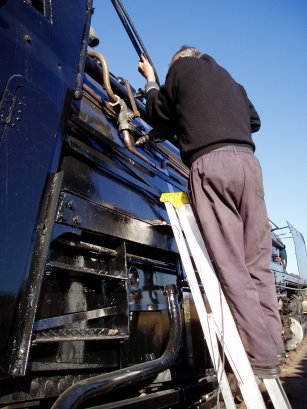Uncle John decides there are not enough holes in the loco<br /><br />Photo by John Ashworth 16/06/07