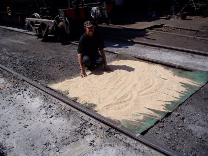 Adrian drying sand