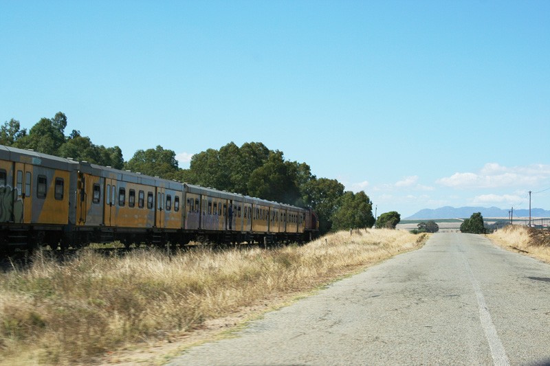 Keeping up with the train on this road was difficult