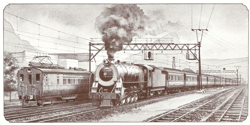 Class 15CA departs the old Cape Town station with  a north bound passenger. Simultaneously an Electric suburban departs for Simonstown