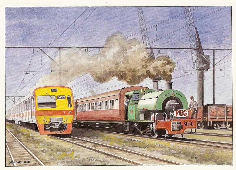 Old meets new. Pug 3056 ex Paarden Eiland Power Station meets 8M in Cape Town harbour in the late 1980's