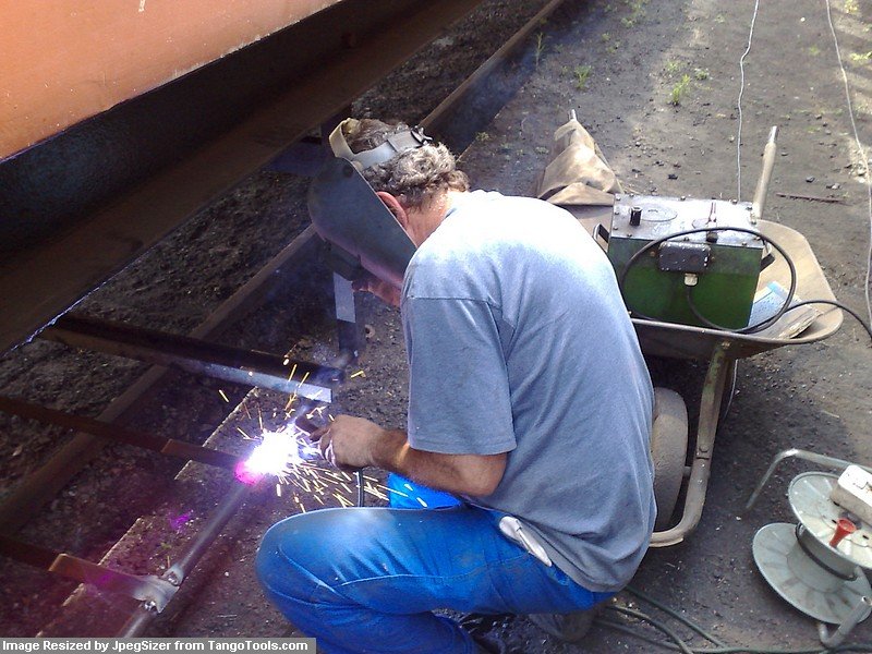 Steve welding some finishing touches.