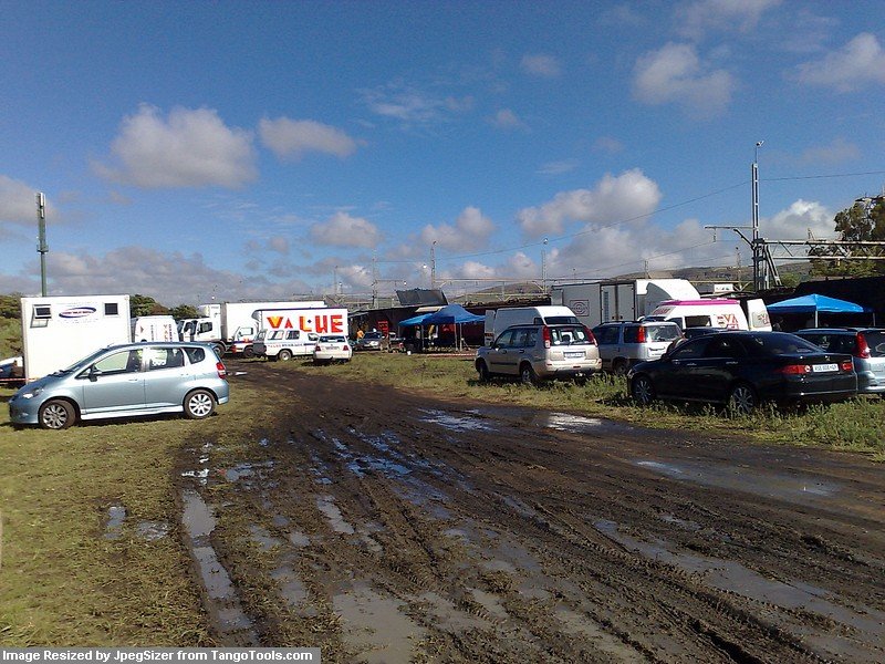 Our parking was half filled with hired trucks and all the equipment