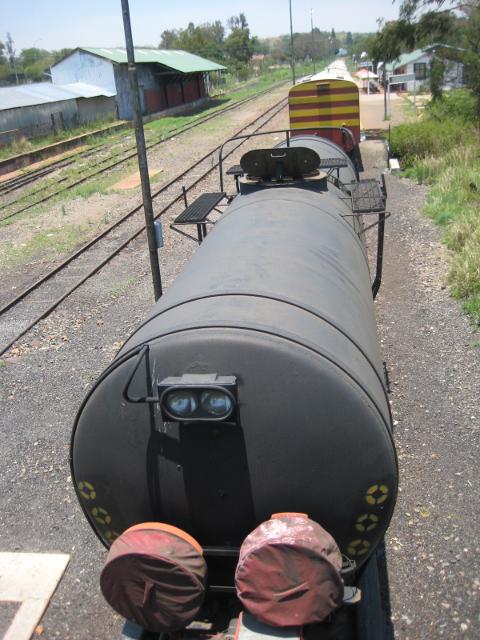 Looking back at the train over the feeder tank