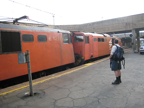 John inspects the motive power - a pair of 6Es