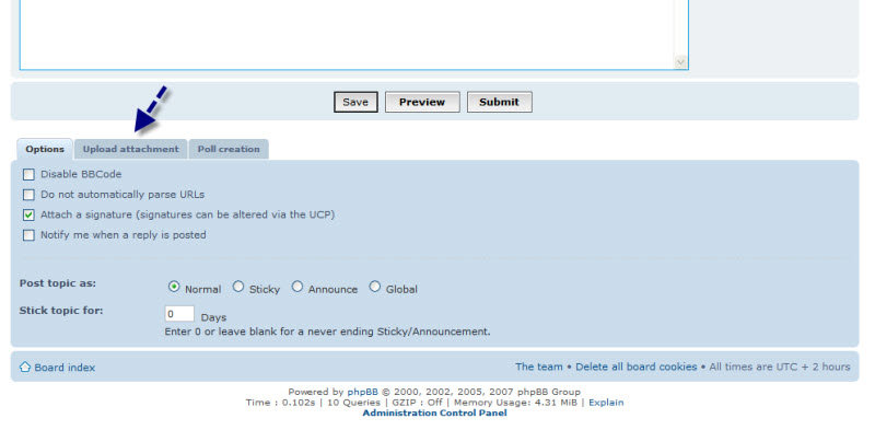 Attachment uploading - there is a tab for this....