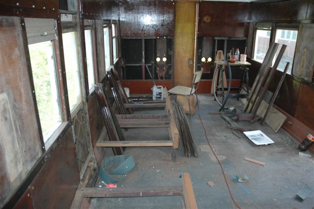 Still a way to go at the far end of the coach. This gives a good idea of the amount of work required to get such coaches into running order. A total so far in excess of 20.000 rands. Then the exterior body work has to be finished and then painted