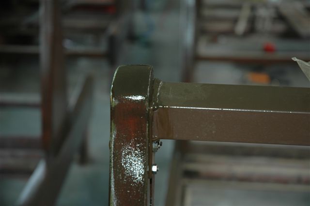 The steel seat support bar is now in a powder coated brown, instead of the blue colour we have been using.