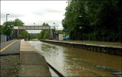 Flooding at Aldermaston Station, July 2007
